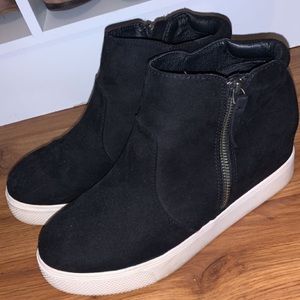 target black wedge sneakers